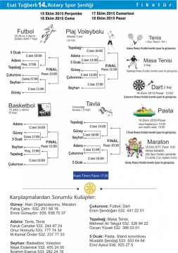 Esat Tuğberk 14. Rotary Spor Şenliği Fikstürü