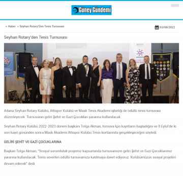 Tenis Turnuvamız Yerel Basında Yer Aldı